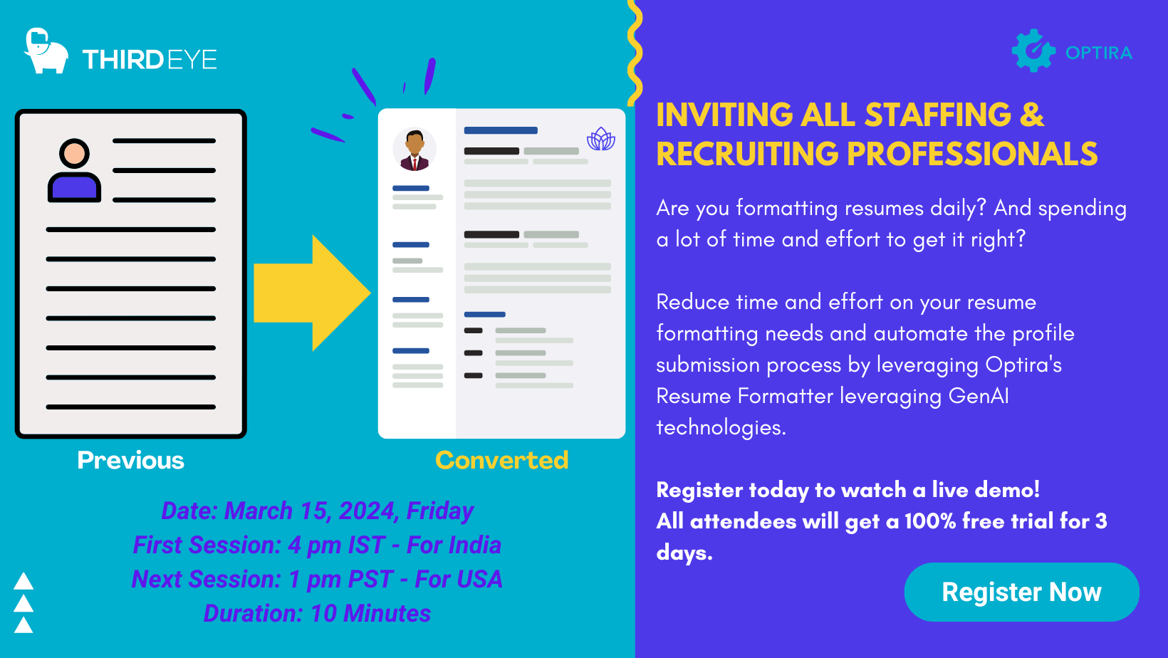 Live demo of optira s resume formatting tool 27th september